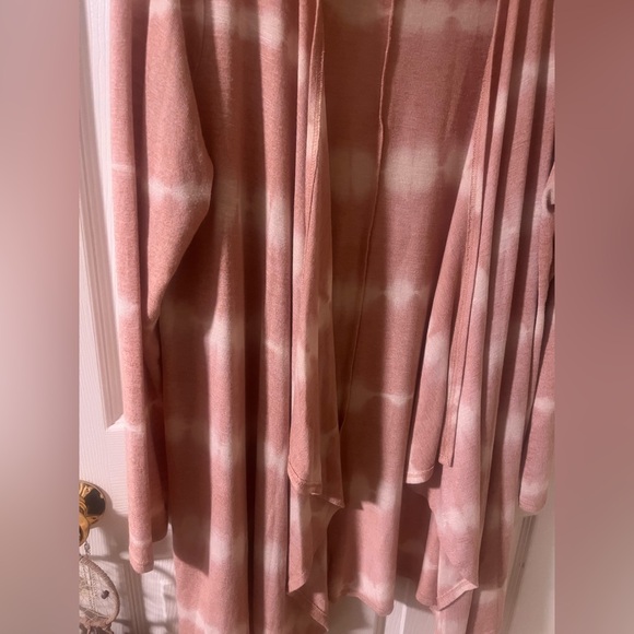 Knox Rose Pink Tie-Dye Open Front Cardigan - Picture 3 of 3